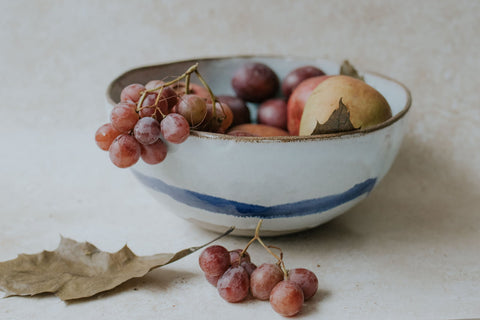 Eisblaue Obstschale