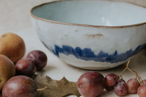 Eisblaue Obstschale