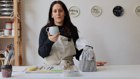 Rosmarinium mug class - learn to build a rounded mug with beautiful 3D texture