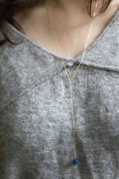 Space rock - Long necklace with porcelain pebble