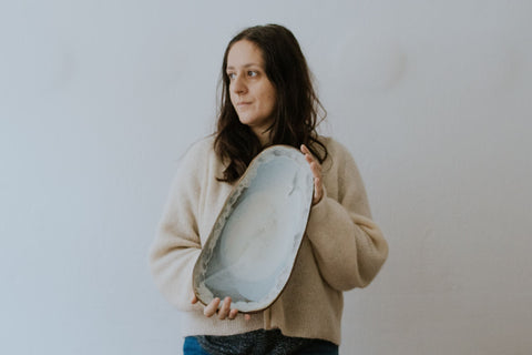 Snowfall serving plate (long/large)