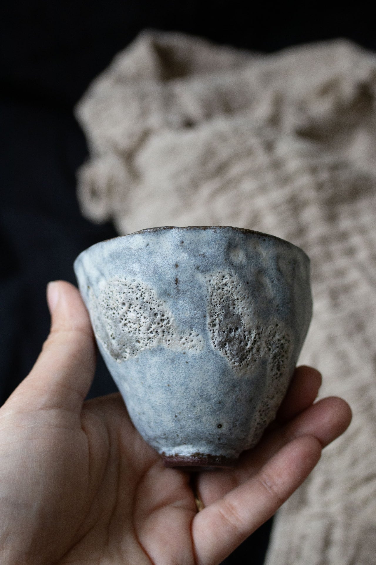 The moon lit by our star - Another imperfect tea cup