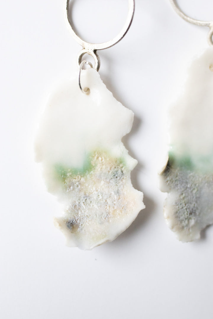 Arctic - handmade sterling silver earrings with porcelain