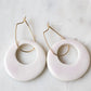 Erbium glaze porcelain circle pendant earrings