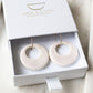 Erbium glaze porcelain circle pendant earrings