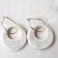 "Bejewelled" porcelain circle pendant earrings