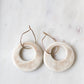 "Stone" porcelain circle pendant earrings