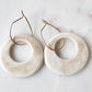 "Stone" porcelain circle pendant earrings