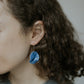 Cobalt stained porcelain statement earring