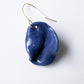 Cobalt stained porcelain statement earring