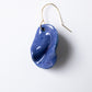 Cobalt stained porcelain statement earring