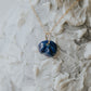 Cobalt flower - Handmade porcelain pendant