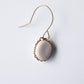 Dangle wire erbium porcelain statement earring on gold filled wire (one earring)