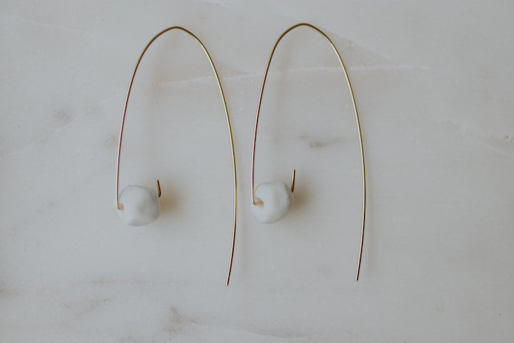 Unglazed Porcelain diamond pendants (off-white marbled)