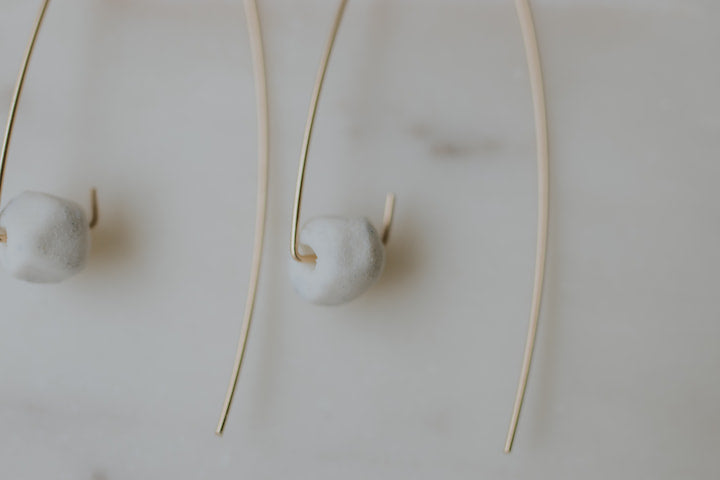Unglazed Porcelain diamond pendants (off-white marbled)
