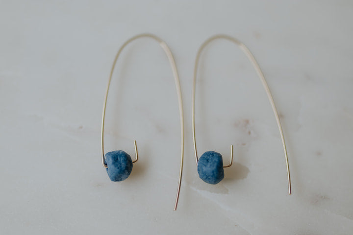 Unglazed Porcelain diamond pendants (blue)