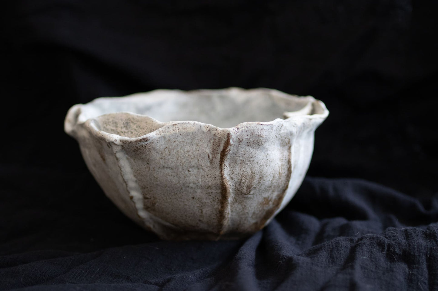 Snowfall folded bowl - ready to ship