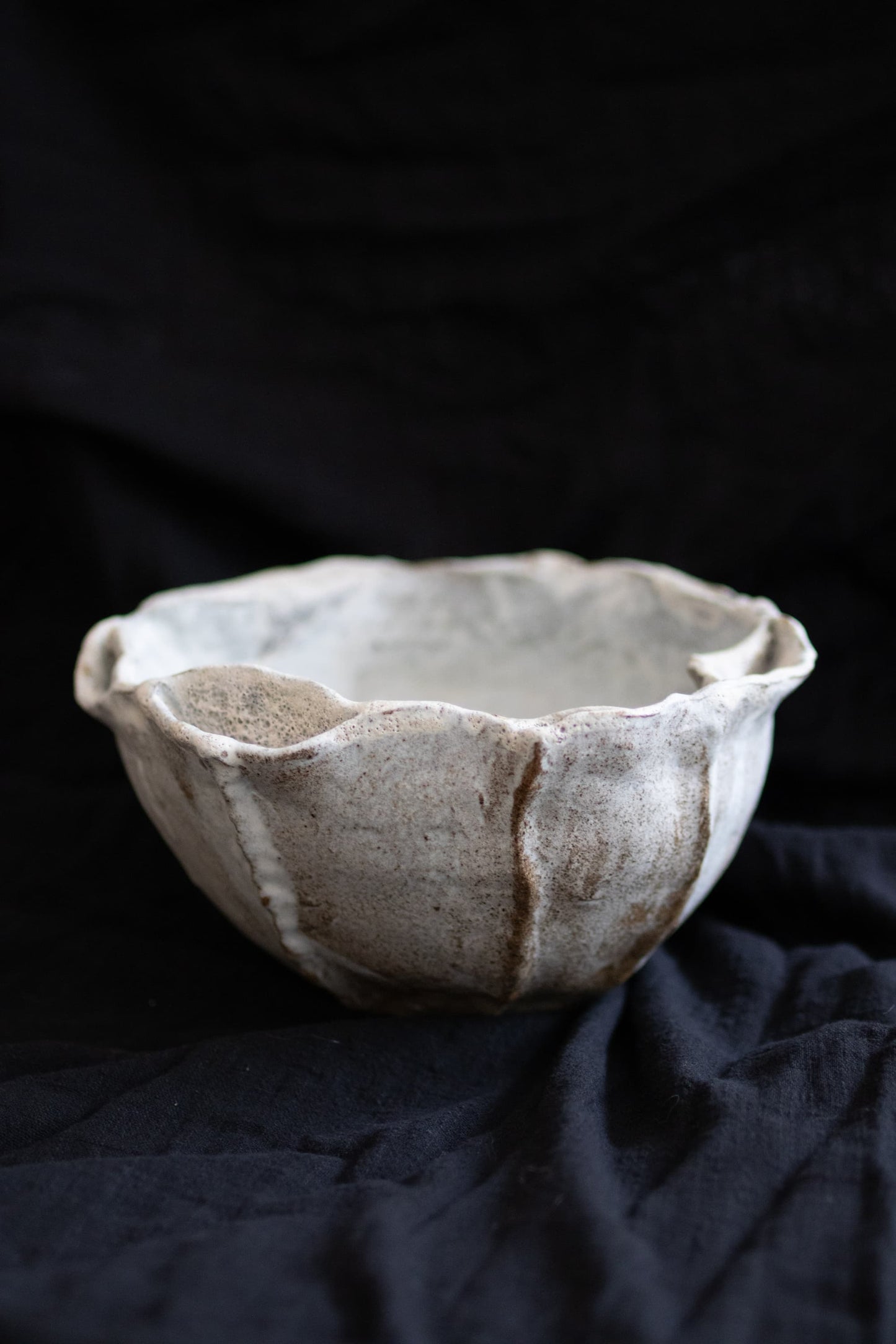 Snowfall folded bowl - ready to ship