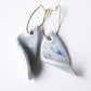 Folded - marbled dangle earrings on gold filled wire