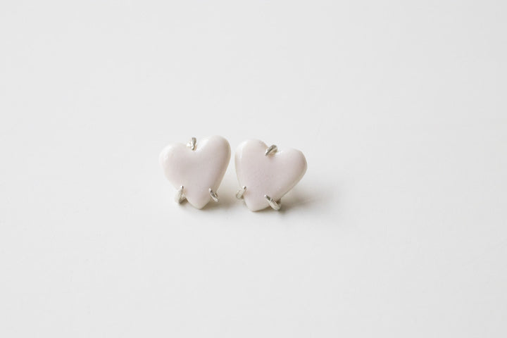 Hearts of erbium - made to order stud earrings with sterling silver