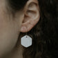 Hexagon - Erbium glazed dangle earrings on gold filled wire