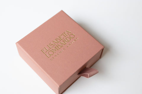 Cobalt flower - Handmade porcelain pendant