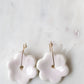 Large Erbium glaze porcelain flower pendant earrings