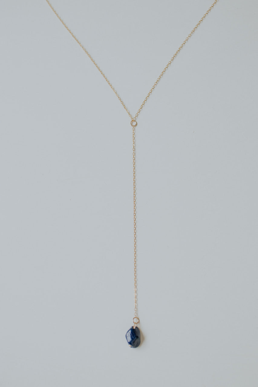 Space rock - Long necklace with porcelain pebble