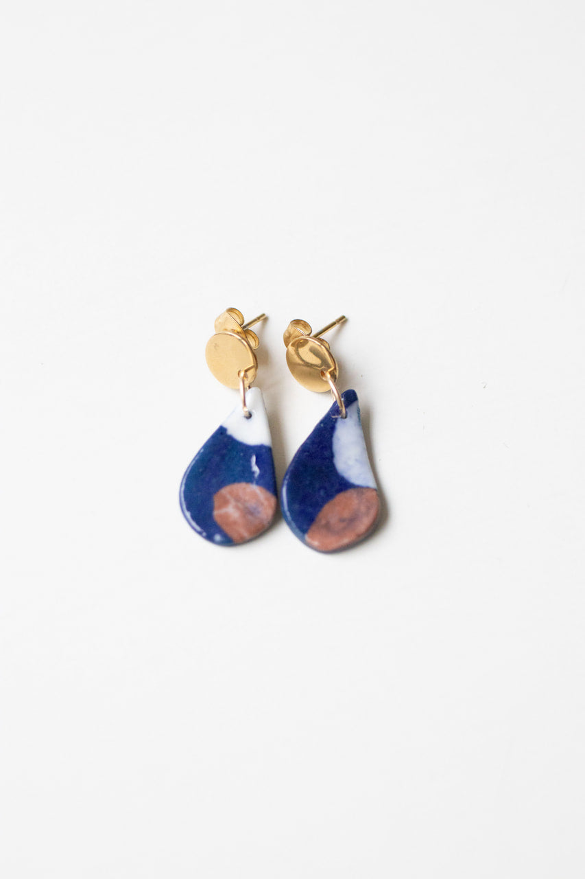 Nebula dangle earrings (pink, white and blue)