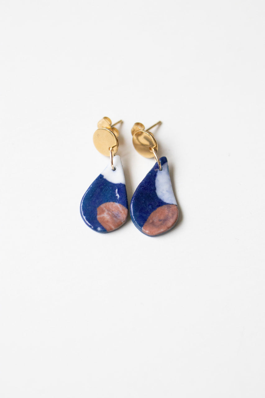 Nebula dangle earrings (pink, white and blue)