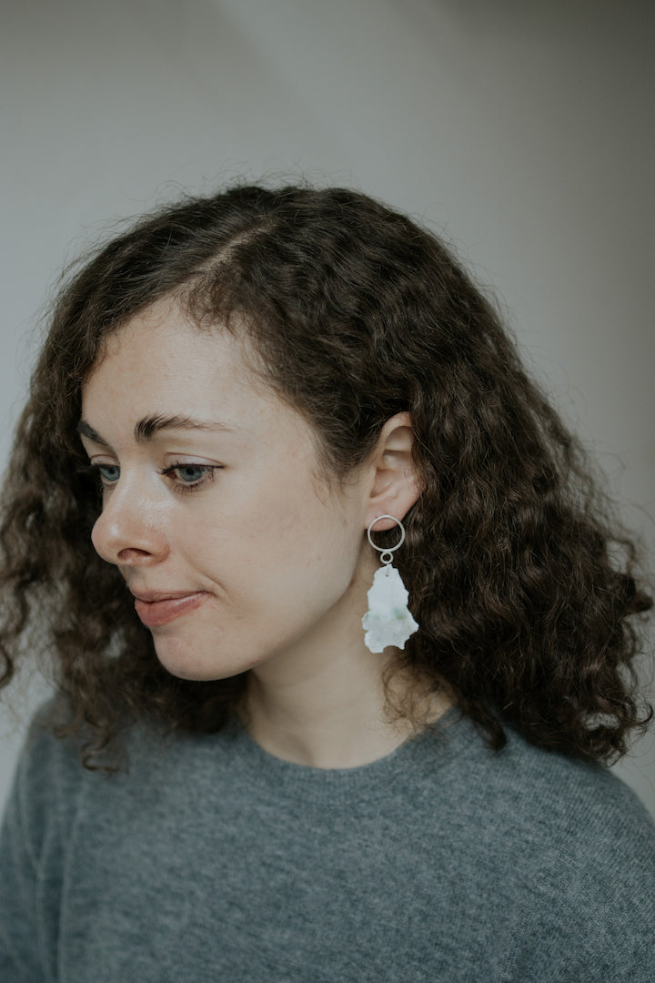 Arctic - handmade sterling silver earrings with porcelain