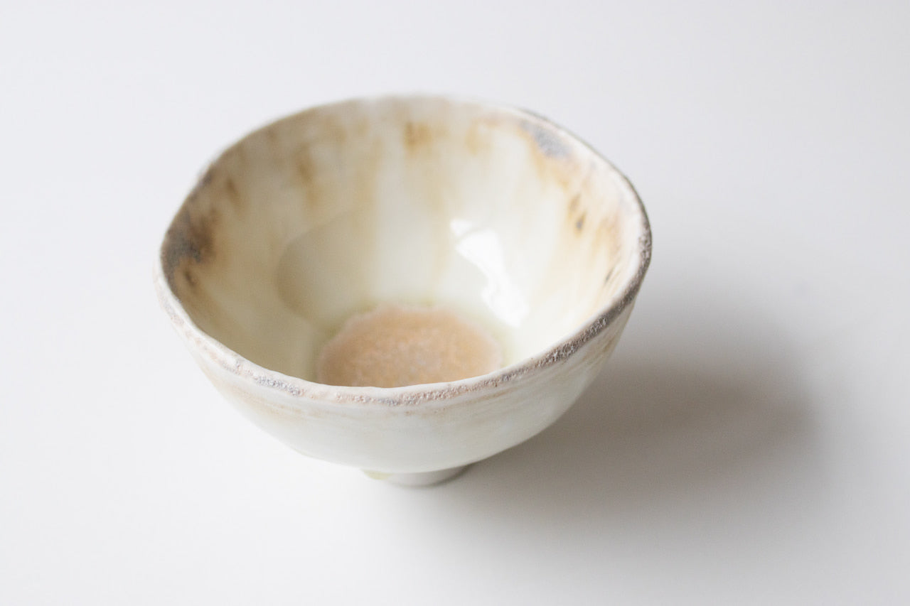 Rain drops - Footed porcelain bowl