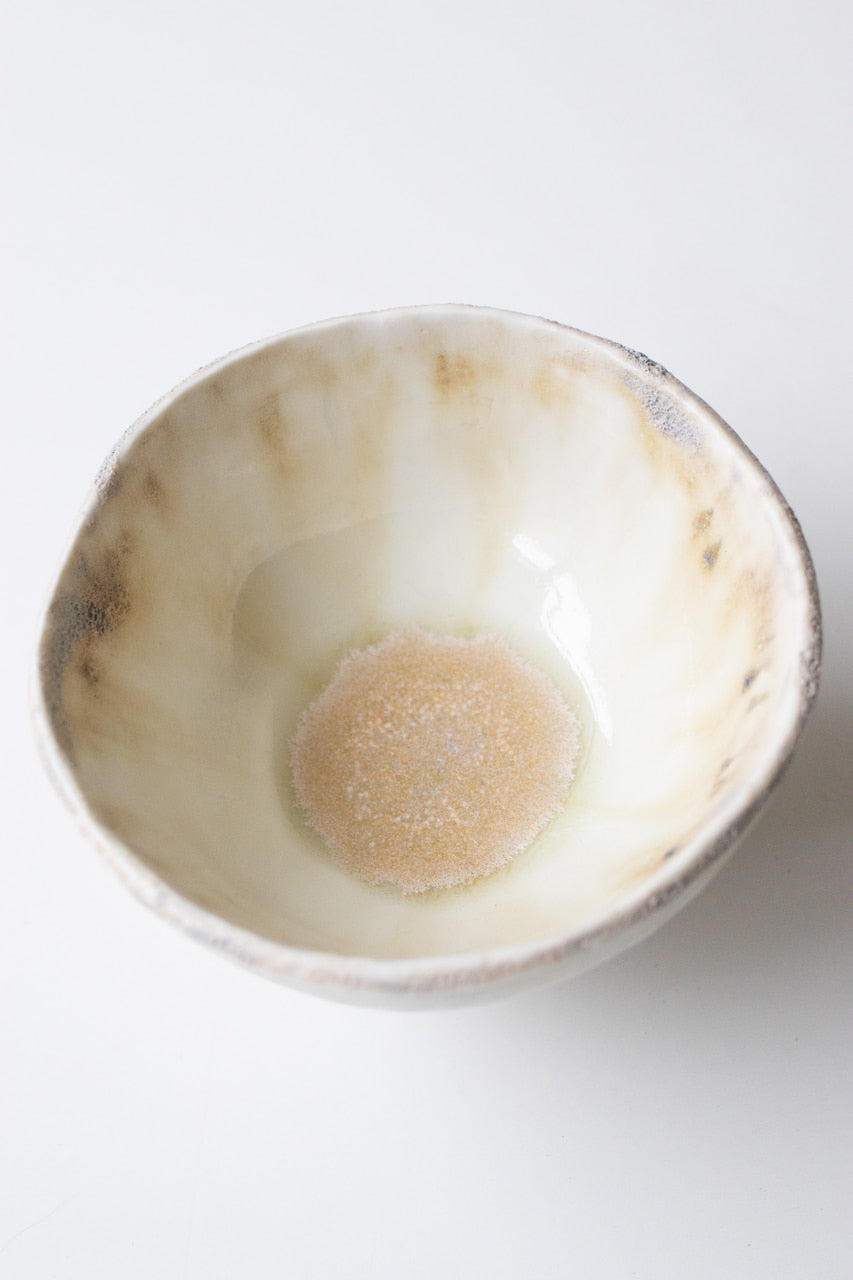 Rain drops - Footed porcelain bowl