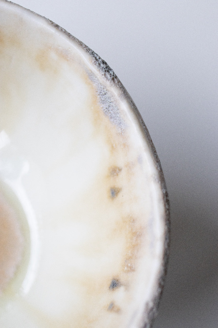 Rain drops - Footed porcelain bowl