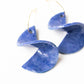 Spiral - Cobalt blue porcelain dangle earrings on gold filled wire
